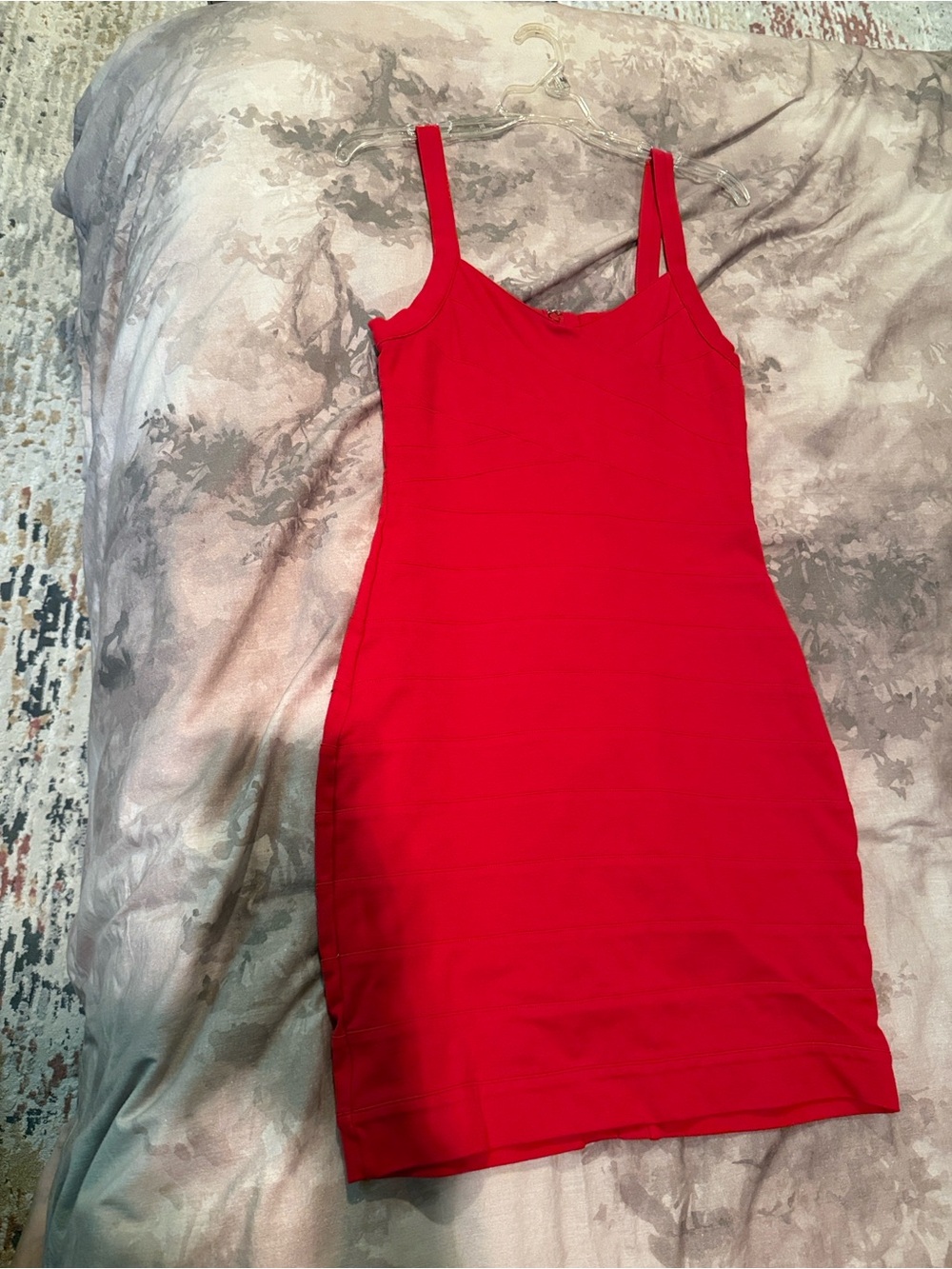 Express Red Fitted Bandage Dress with Double Straps